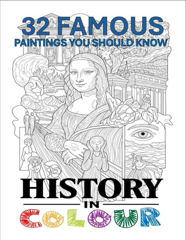 Cover of the 32 Famous Paintings You Should Know colouring book
