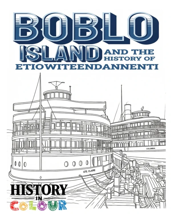 Cover of the Boblo Island and the History of Etiowiteendannenti colouring book